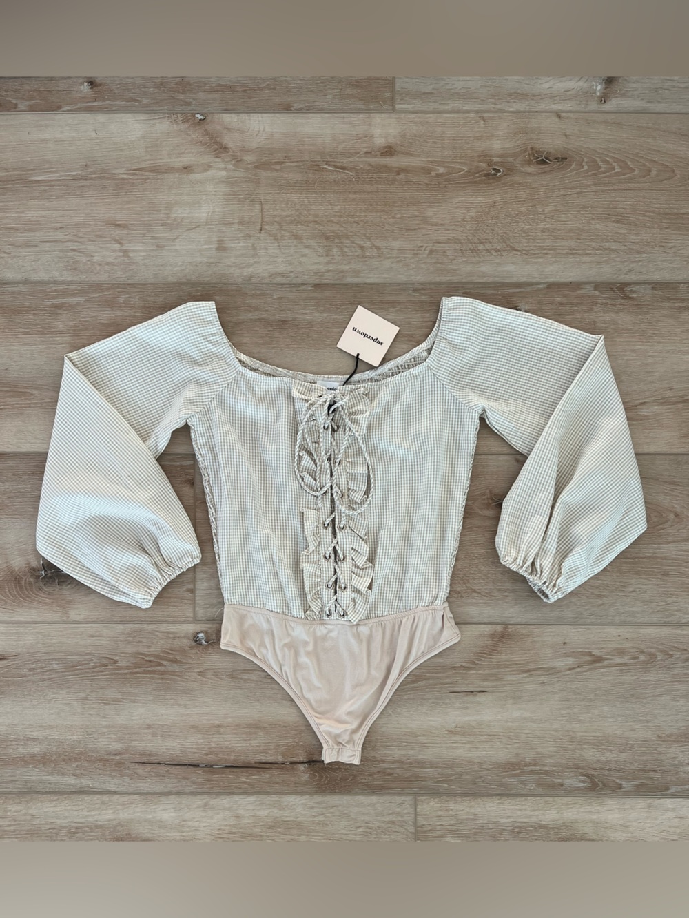 NWT Revolve Superdown Lulu lace up bodysuit